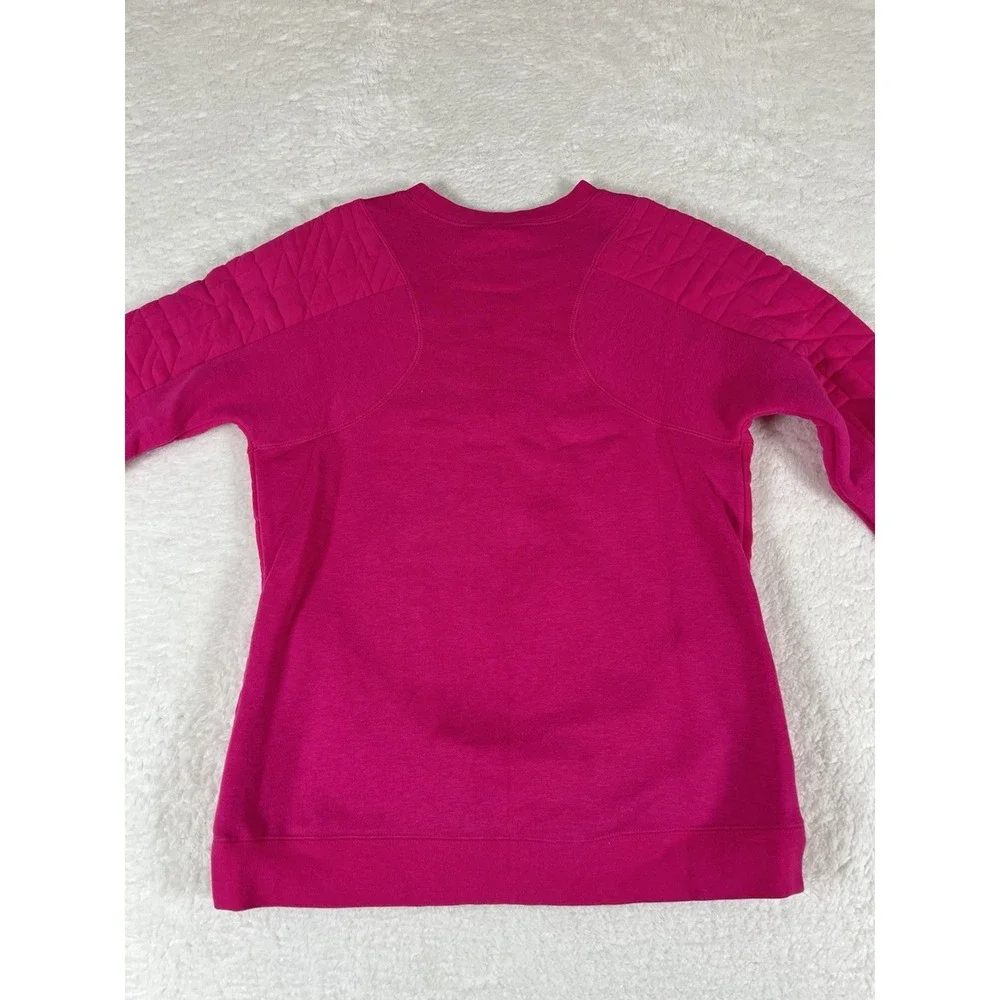 Nike AQ6367-621 Girl's Size XL Crew‎ Neck Fleece Quilted Sweatshirt Pockets Pink